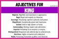 What words describe a king?